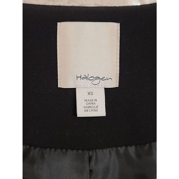 🖤 HALOGEN Open Front Collarless Long Black Blazer Size XS - Picture 16 of 16